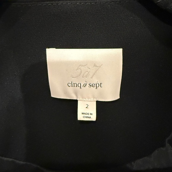 Cinq a Sept Lanier Black Ruffle Blazer 5 a 7 Jacket Snaps Pockets Women's Size 2 - Picture 9 of 10